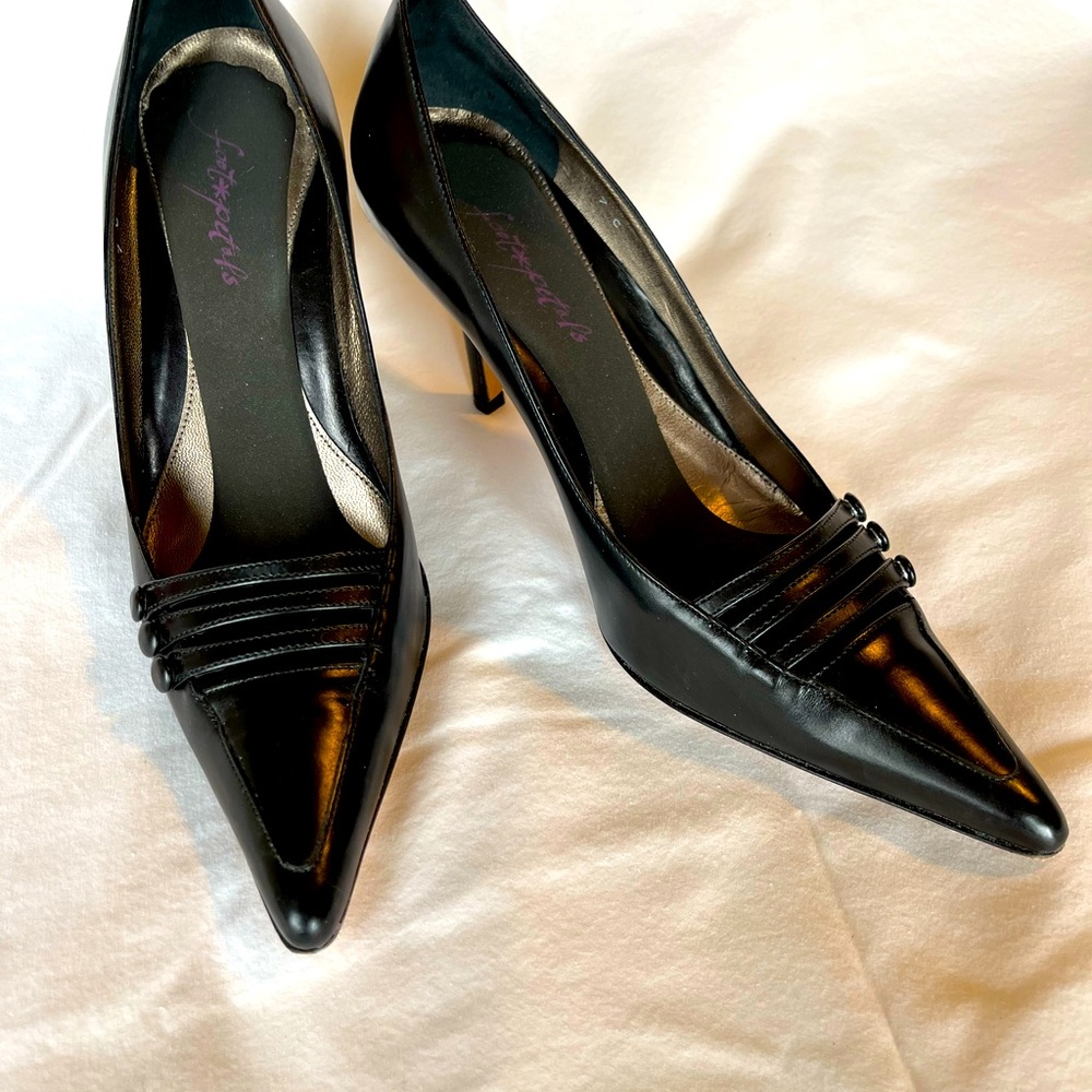 Amalfi Black Leather Pumps Made in Italy